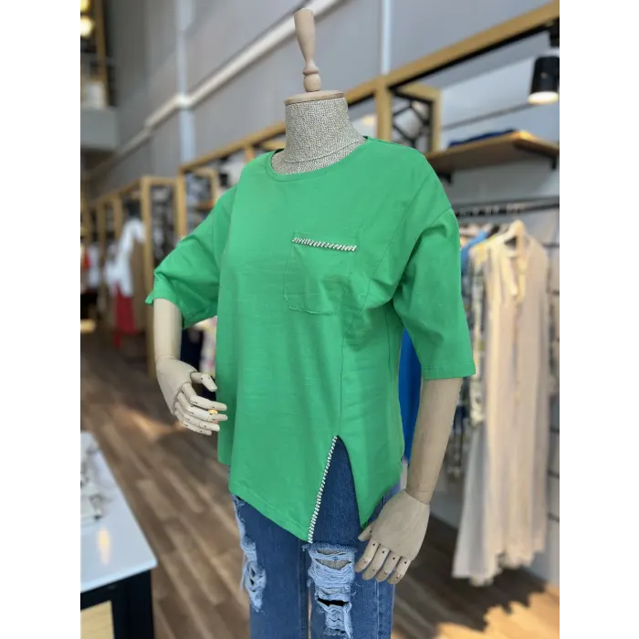 Kadax Etek Taşlı T-Shirt