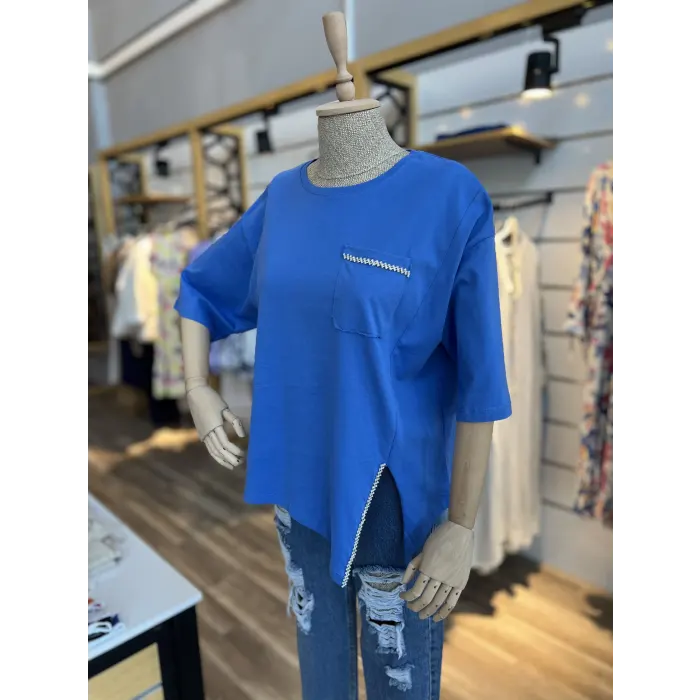 Kadax Etek Taşlı T-Shirt