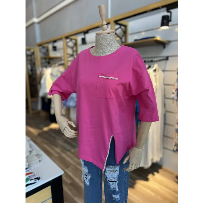 Kadax Etek Taşlı T-Shirt