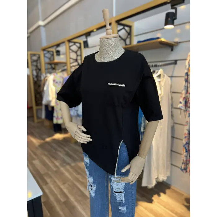 Kadax Etek Taşlı T-Shirt