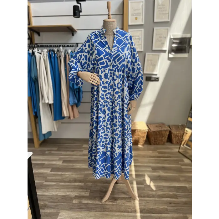 Klosyi Desenli Salaş Elbise