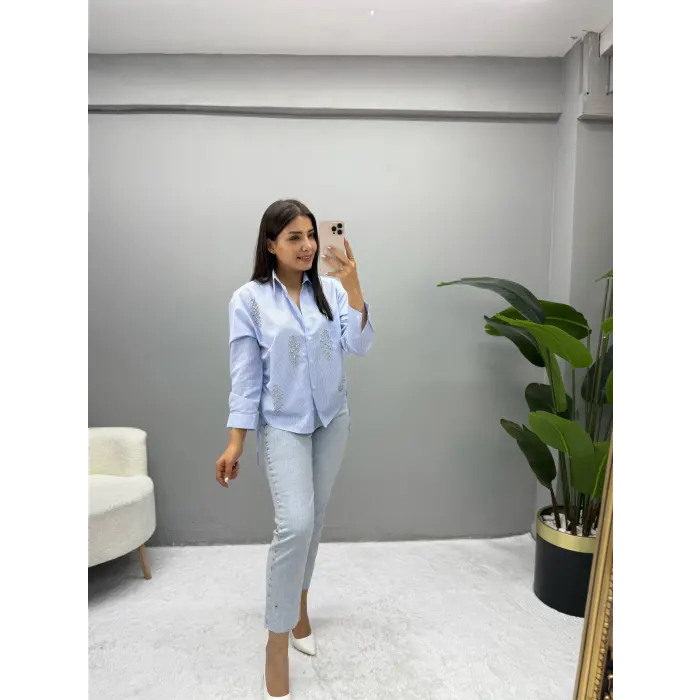 Kordon Detay Taşlı Gömlek