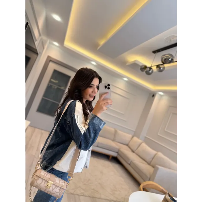 Kot Garnili Şeritli Tasarım Ceket