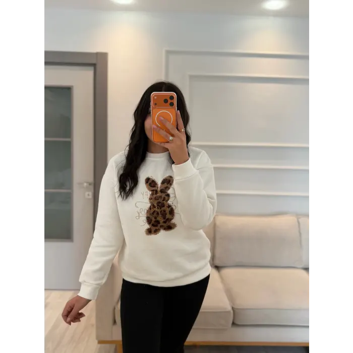 Lalin Taş Leopar Detaylı Sweatshirt
