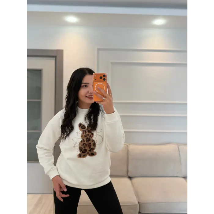 Lalin Taş Leopar Detaylı Sweatshirt