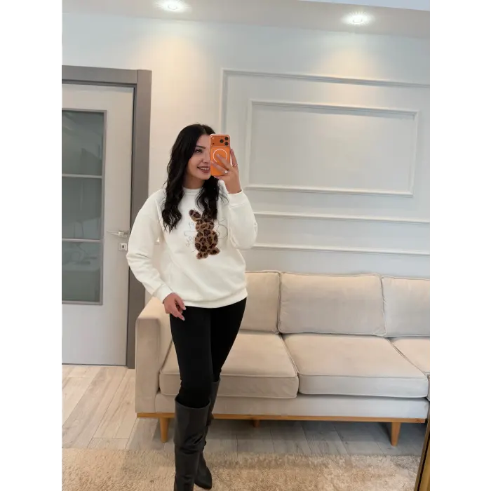 Lalin Taş Leopar Detaylı Sweatshirt