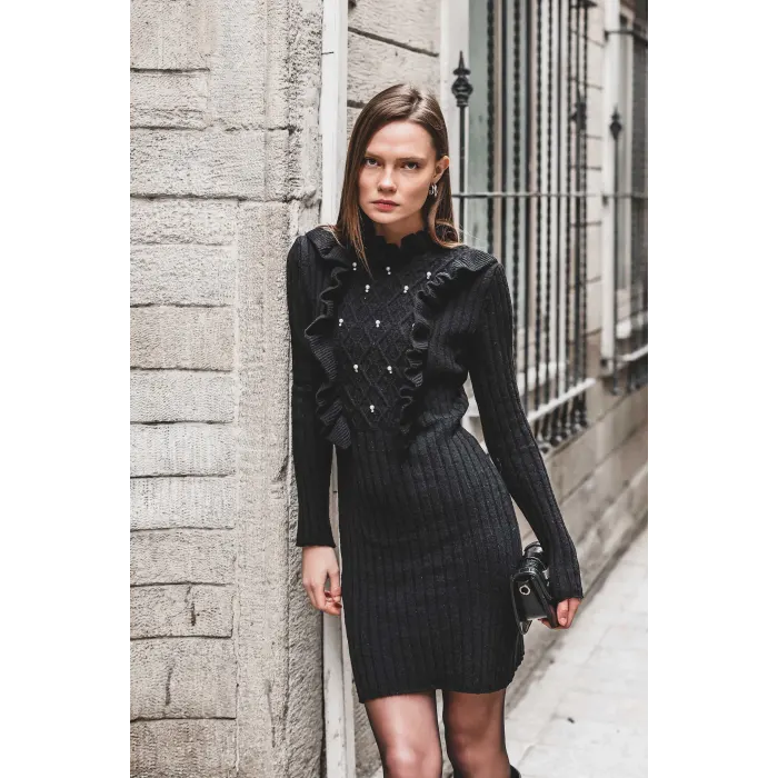 Laluvia İncili Triko Elbise