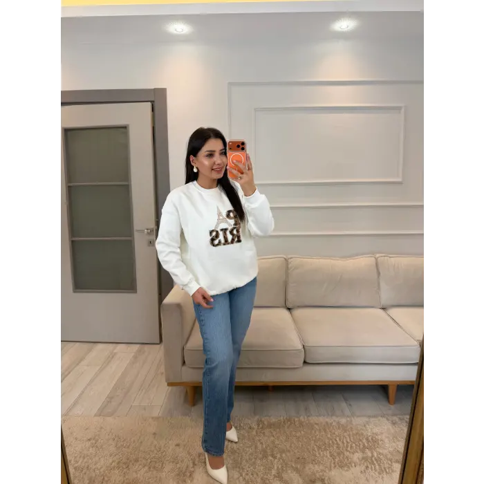 Leopar Paris Üç İplik Sweatshirt