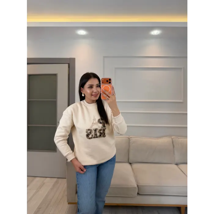Leopar Paris Üç İplik Sweatshirt