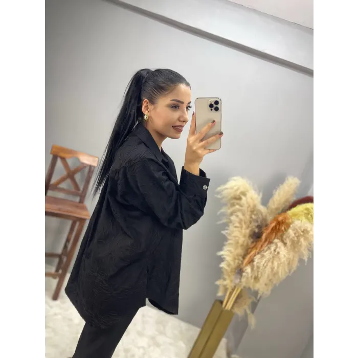 Lesley Zincir Süzene Gabardin Gömlek