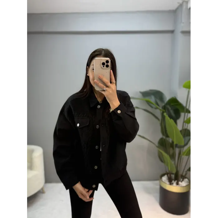 Lida Gabardin Triko Detay Ceket