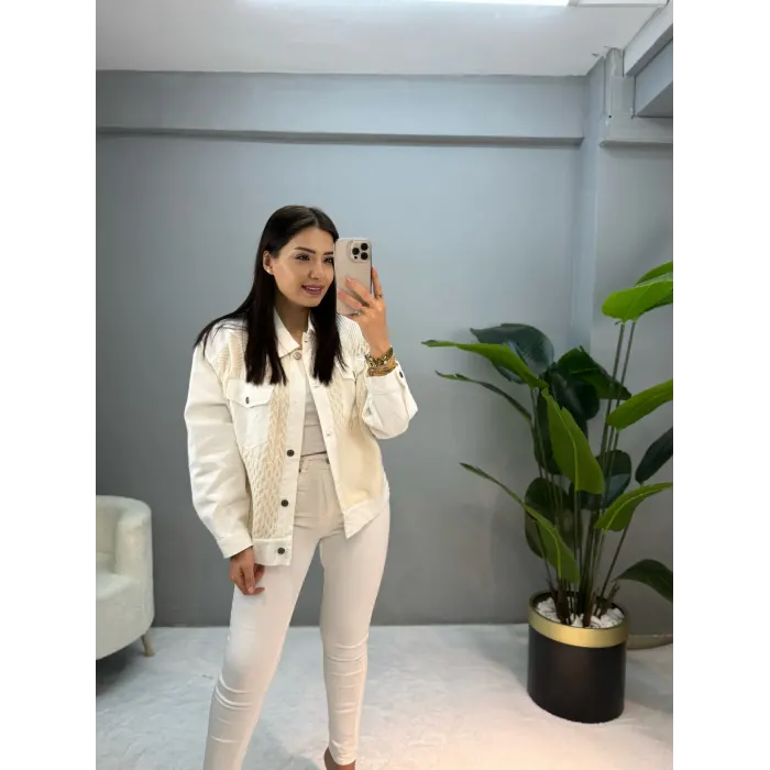 Lida Gabardin Triko Detay Ceket