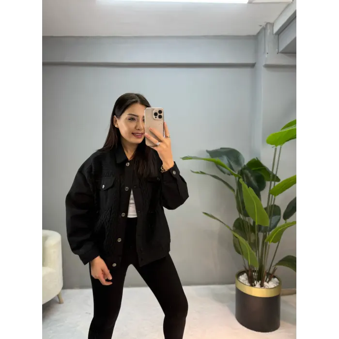 Lida Gabardin Triko Detay Ceket