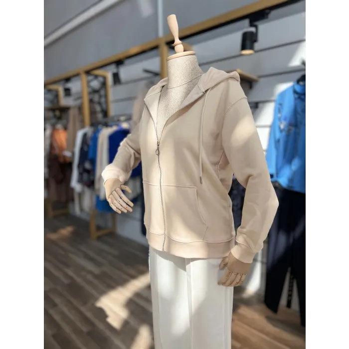 Loni Fermuarlı Sweatshirt Ceket