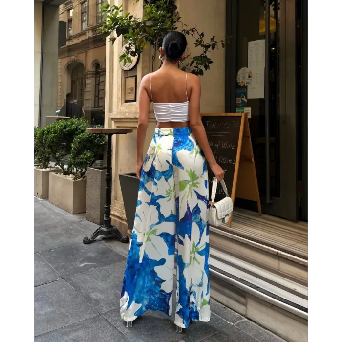 Lovan Premium Saten Palazzo Pantolon