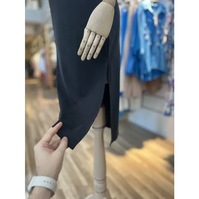 Lüx Kalite İpeksi Dokulu Modal Dokuma Kumaş Basic Elbise