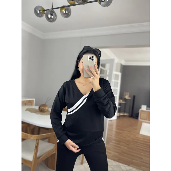 Lüx Kalite Paça Yırtmaç Detaylı İkili Takım