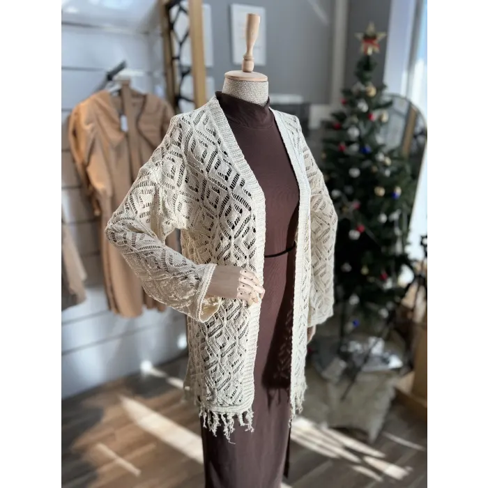 Madge Püsküllü Acurlu Triko Hırka