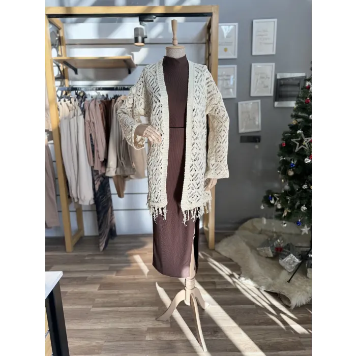 Madge Püsküllü Acurlu Triko Hırka