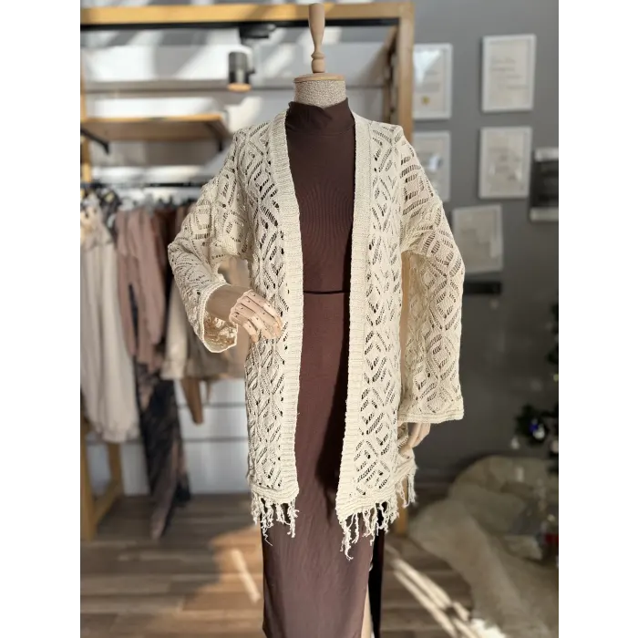 Madge Püsküllü Acurlu Triko Hırka