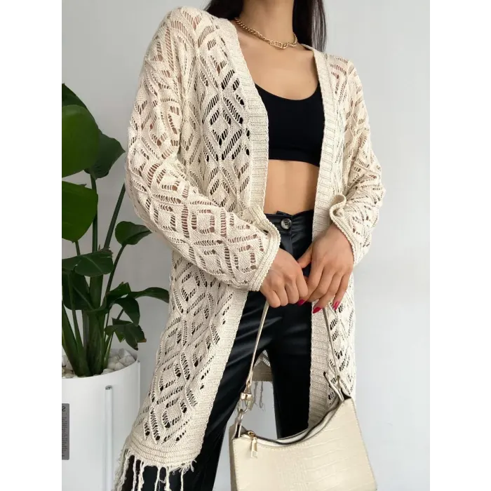 Madge Püsküllü Acurlu Triko Hırka