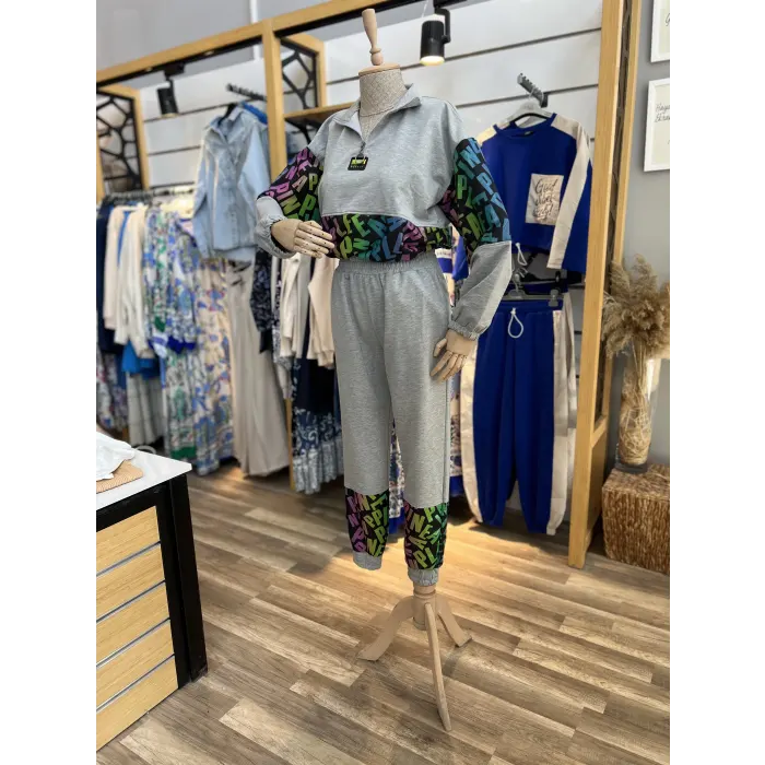 Manmad Renkli Paraşüt Detaylı Eşofman Takımı