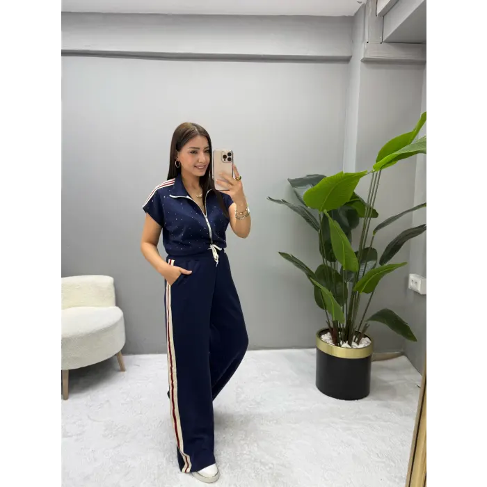 Marka Muadil Serpme Taş Detaylı İkili Takım