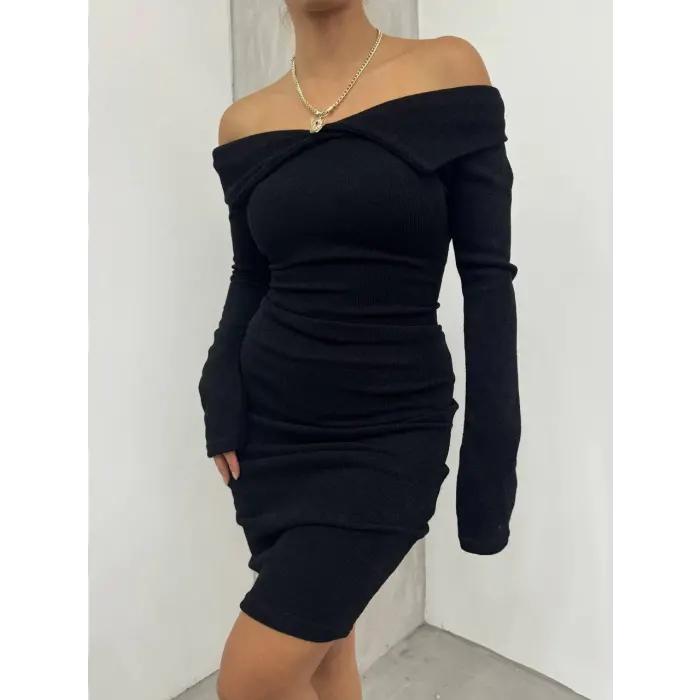 Mendil Yaka Triko Elbise