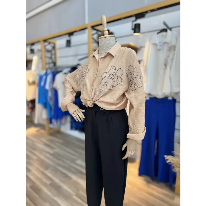 Miele Çiçek Taşlı Gömlek