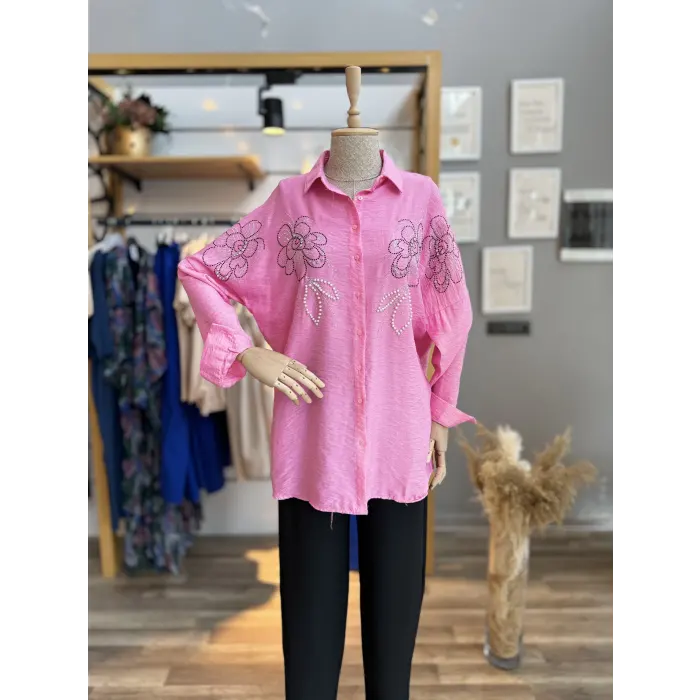 Miele Çiçek Taşlı Gömlek