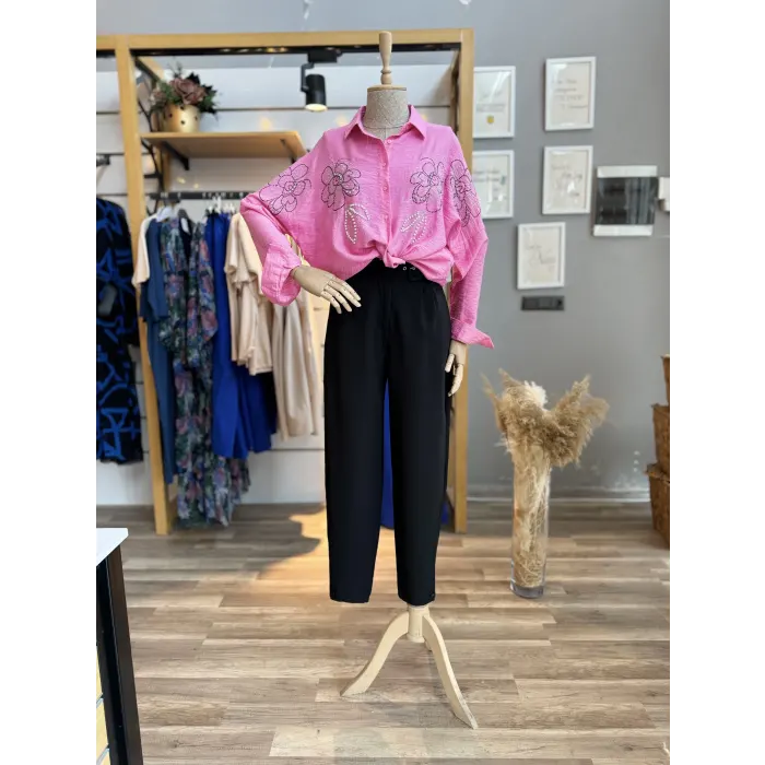 Miele Çiçek Taşlı Gömlek