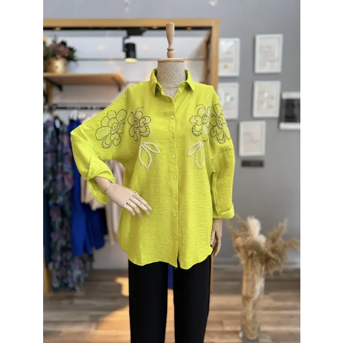 Miele Çiçek Taşlı Gömlek