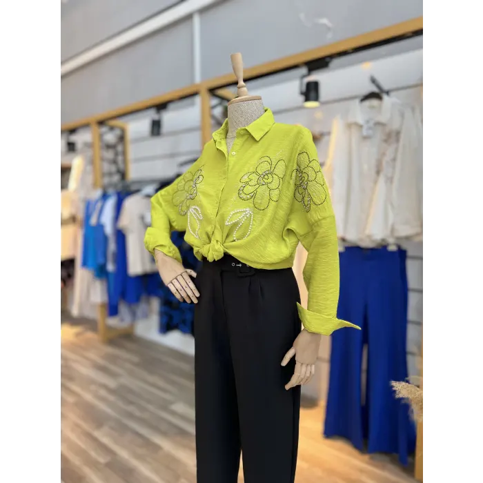 Miele Çiçek Taşlı Gömlek