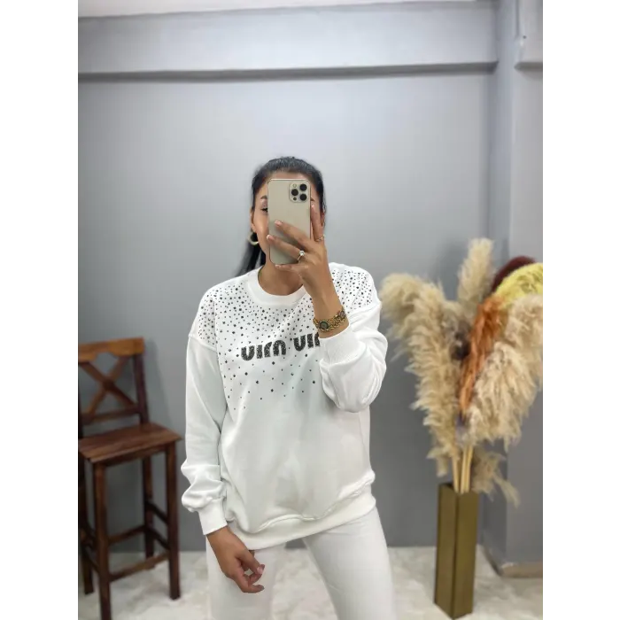 Milica Miu Miu Taşlı Sweatshirt