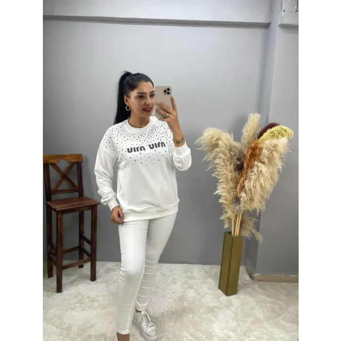 Milica Miu Miu Taşlı Sweatshirt