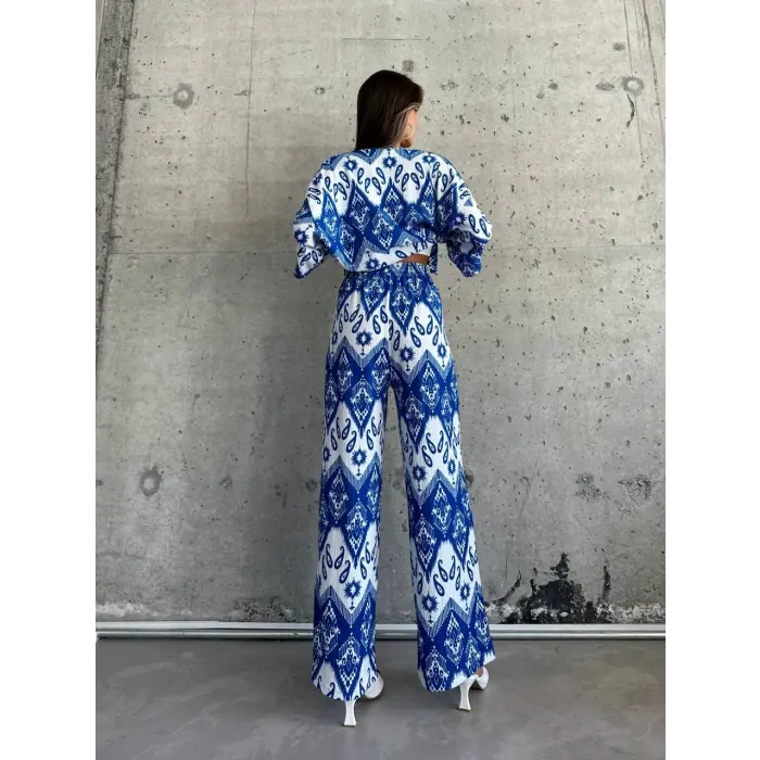 Millen Bürümcük Kumaş Desenli Kimono Takım