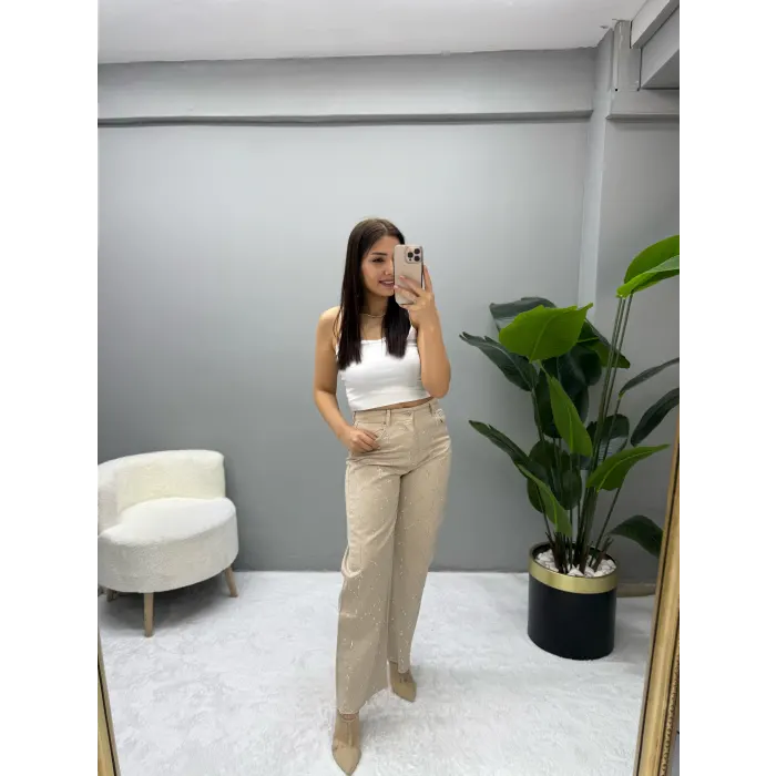 Milly Çapraz Taşlı Palazzo Jean