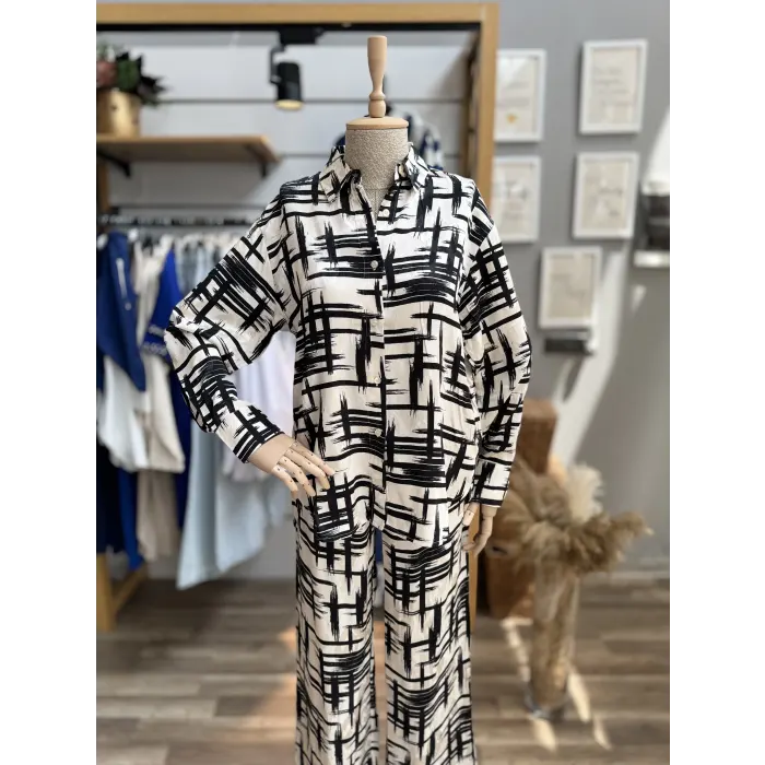 Ming Premium Desenli Saten İkili Takım