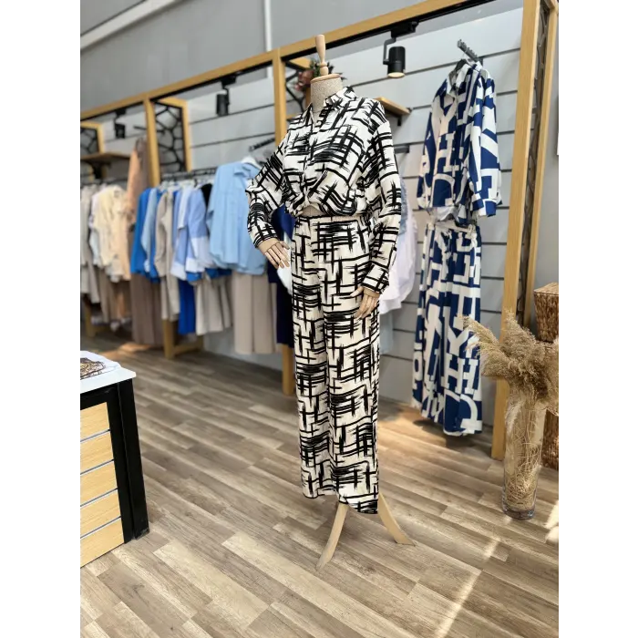 Ming Premium Desenli Saten İkili Takım