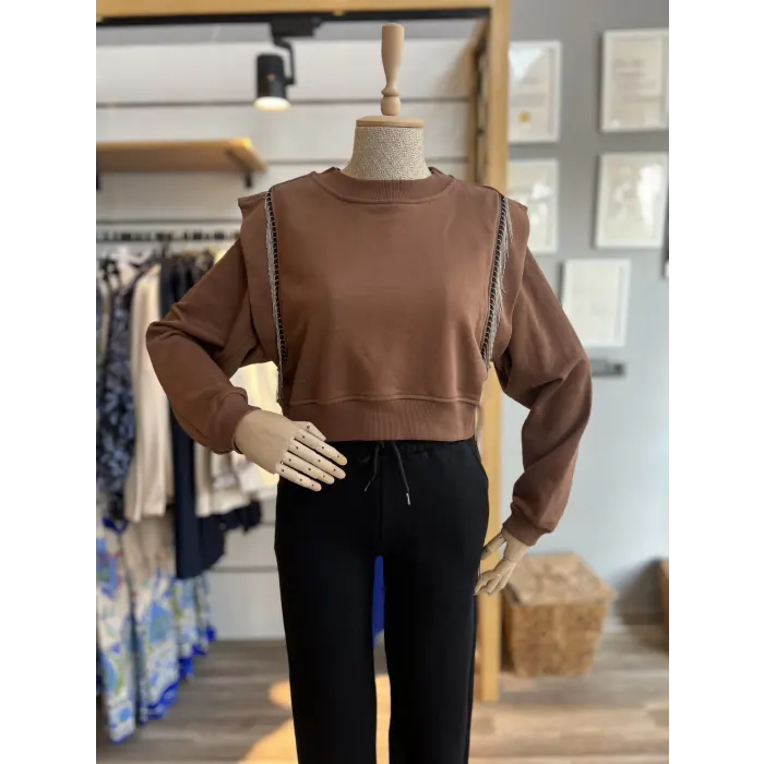 Minsti Omuz Zincirli Sweatshirt