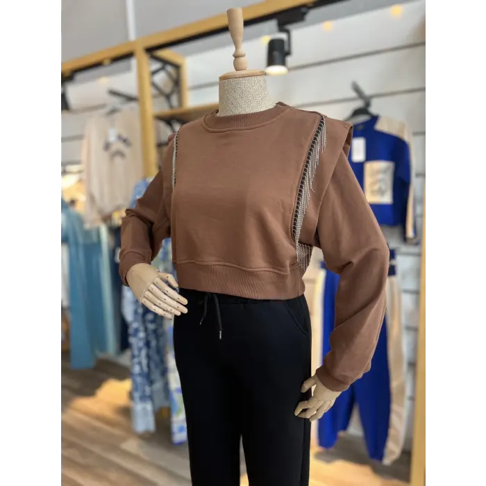 Minsti Omuz Zincirli Sweatshirt