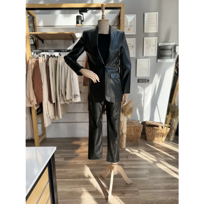 Mitondax Kemerli Deri Pantolon