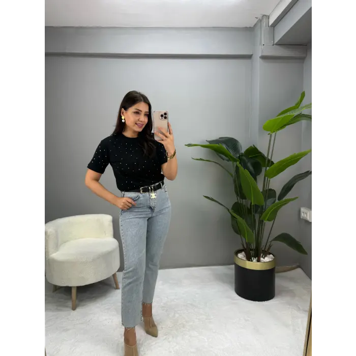 Miu Miu Kabartma Taşlı T-Shirt