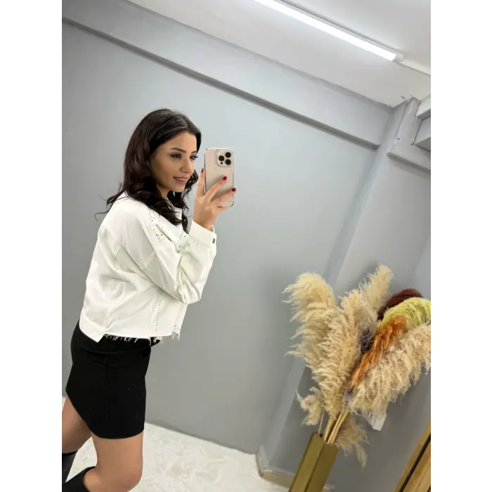 Miyo Taş Detaylı Kot Ceket