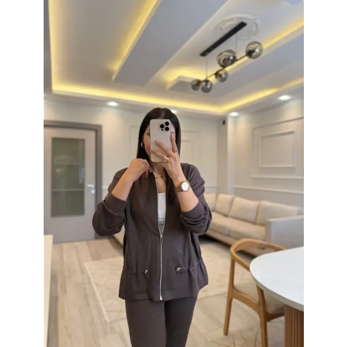 Modal Fermuarlı Taş Detaylı Takım