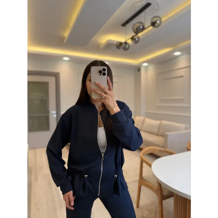 Modal Fermuarlı Taş Detaylı Takım