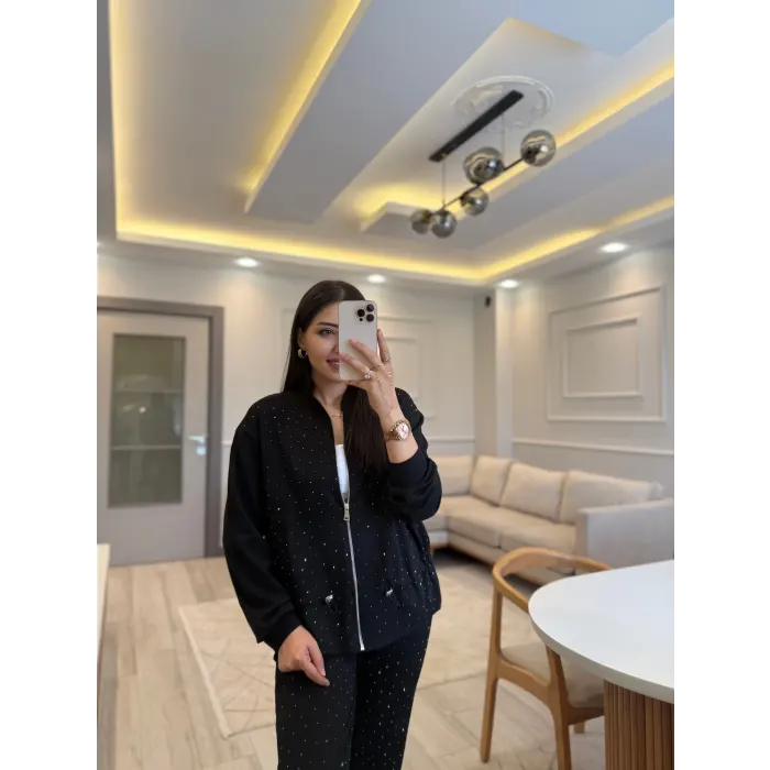 Modal Fermuarlı Taş Detaylı Takım