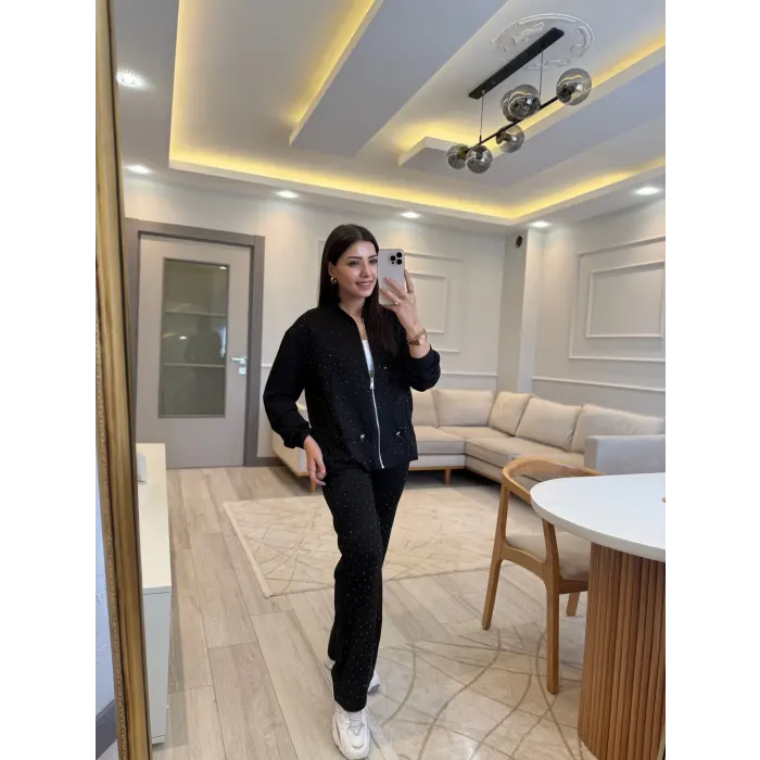 Modal Fermuarlı Taş Detaylı Takım