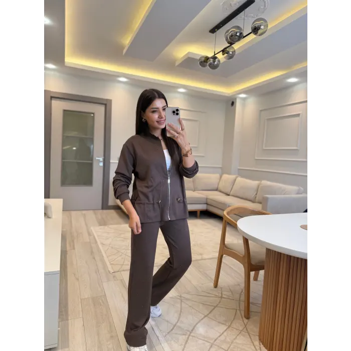 Modal Fermuarlı Taş Detaylı Takım