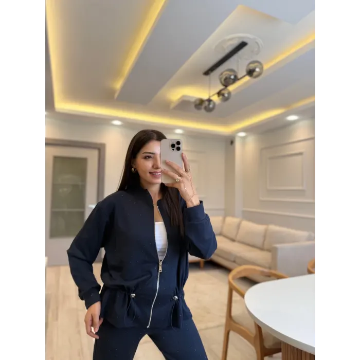 Modal Fermuarlı Taş Detaylı Takım